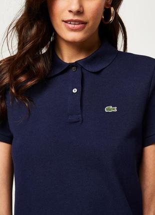 Темно-синее оригинальное поло lacoste