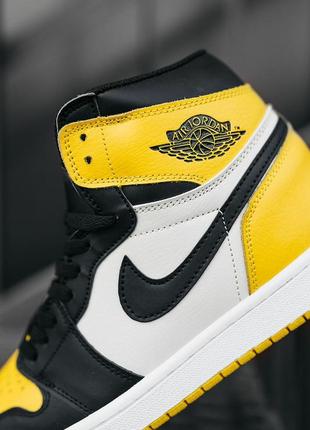 Nike air jordan 1 yellow black, високі кросівки найк джордан, хайтопы5 фото