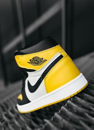 Nike air jordan 1 yellow black, високі кросівки найк джордан, хайтопы7 фото