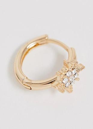 Одиночная серьга-колечко с декором "звезда" с кристаллами swarovski от asos