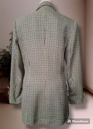 Женский шерстяной шерстяной шерстяной в клетку пиджак жакет в английском стиле сафари новый от h&amp;m размера s,m,xs3 фото