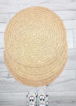 Килимок (60cм) з джуту круглий коврик6 фото