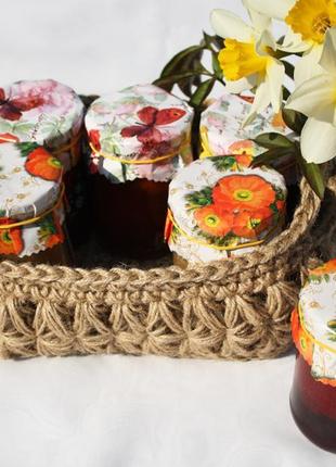 Плетена корзинка з джуту для декору 22х132 фото