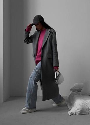 Кашемировое пальто на подкладке, карманы рабочие цвета: черный, серый, беж