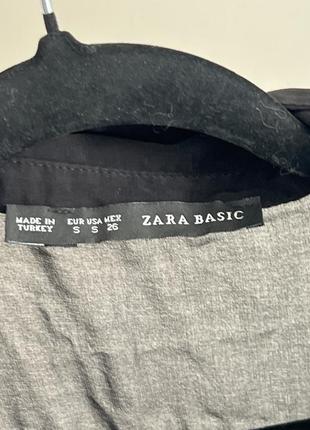 Черная прозрачная блуза zara xs с красивым воротничком7 фото
