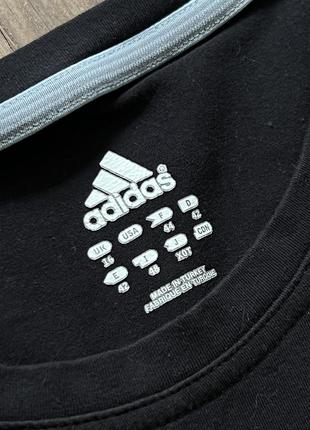 Чорна жіноча футболка з білими полосками  adidas l4 фото