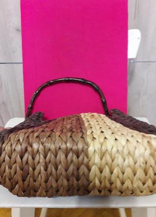 Баллі, сумка з пальмового листа с бамбуковой ручкой3 фото
