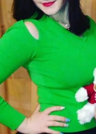 Весняний яскравий світшот, з відкритими плечима, супер якість, розмір м
