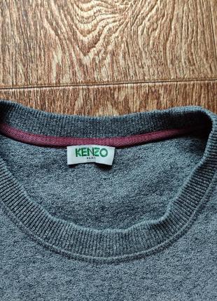 Оригинальный серый мужской свитшот худи футболка kenzo paris размер s2 фото