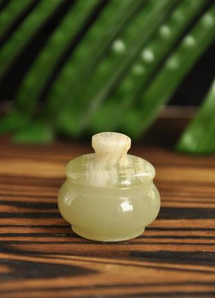 Шкатулка из натурального камня оникс, 3.5 см (цвет, как на фото)