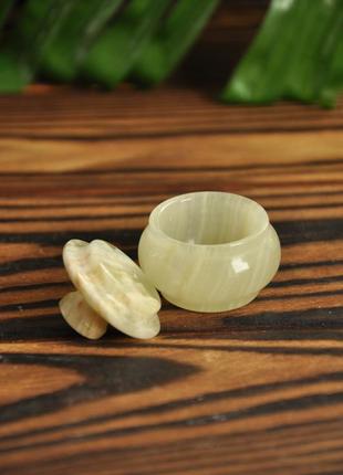Шкатулка из натурального камня оникс, 3.5 см (цвет, как на фото)