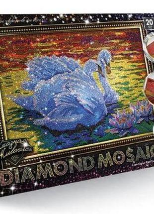 Алмазна живопис "diamond mosaic", "лебідь"1 фото