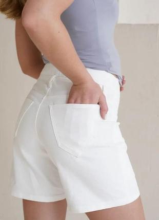 👑vip👑 шорти для вагітних джинсові шортики білі шорти2 фото