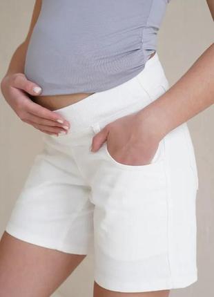 👑vip👑 шорти для вагітних джинсові шортики білі шорти4 фото