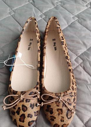 Туфли шорты балетки из меха нерпы mango 22см