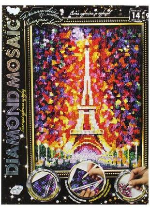 Алмазная живопись "diamond mosaic. эйфелева башня"1 фото