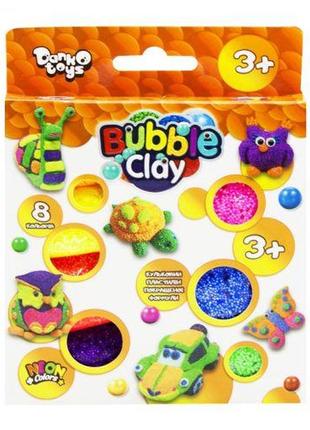 Шариковый пластилин "bubble clay" 8 цветов укр