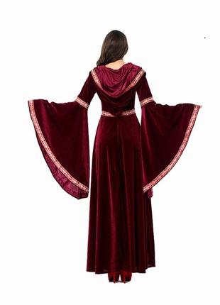 Середньовічна сукня, волшебница, готичне платье, платье вампира, з капюшоном2 фото