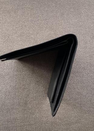 Черный кожаный кошелек портмоне бумажник с отдельным для мелочи4 фото