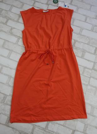 Коралловое базовое платье c&amp;a, размер s, биокоттон2 фото