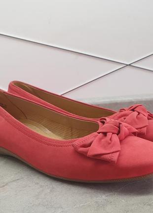 Gabor червоні замшеві туфлі4 фото