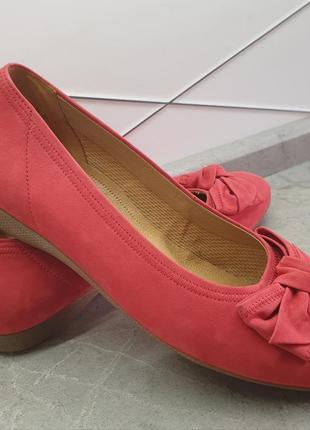 Gabor червоні замшеві туфлі5 фото