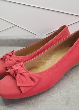 Gabor червоні замшеві туфлі2 фото