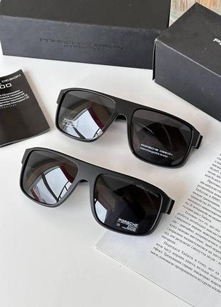 Сонцезахисні квадратні чоловічі окуляри пластикова оправа polarized1 фото