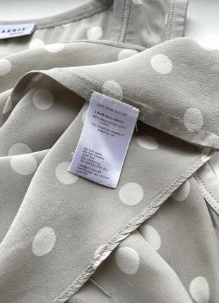 Шелковая блузка akris р. s, 100% шелк, премиум, люкс, блуза майка базовая в горох4 фото
