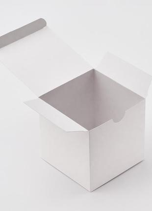 Коробка картонна 100*100*100 мм, самозбірна, біла