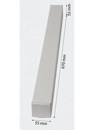 Коробка картонна 670*55*55 мм, самозбірна, біла