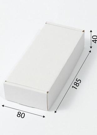 Коробка картонная 185*80*40 самосборная, белая