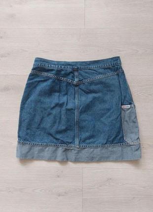 Брендовая джинсовая юбка хлопок-лен diesel, размер 29 - l, лучше на s - m4 фото
