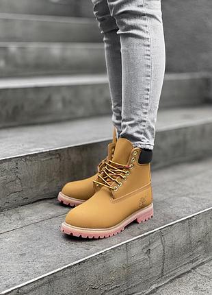 Черевики timberland orango brown beige черевики на хутрі