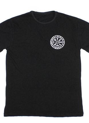 Чоловіча чорна футболка з принтом та написом трикотажна однотонна футболка black з малюнком 100% бавовна