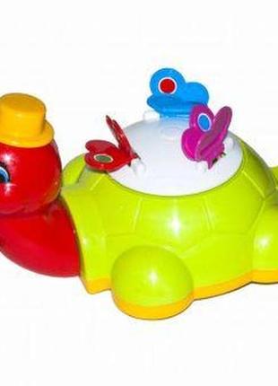 Уценка. каталка "черепаха" (салатовая) - отломано крыло у 1й бабочки