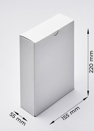 Коробка картонная 155*55*220 мм, белая2 фото