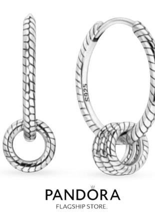 Сережки кільця срібло silver_pandora original серьги