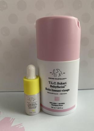 Набор drunk elephant t.l.c. sukari babyfacial маска для лица 50 мл + масло для лица 3 мл2 фото