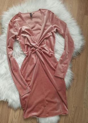 Велюрова рожева сукня h&amp;m2 фото