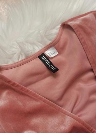 Велюрова рожева сукня h&amp;m4 фото