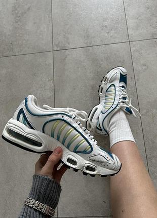 Nike max air кроссовки женские 36,5 голубо-желтые кеды