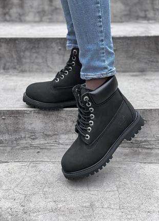 Черевики timberland black fur черевики на хутрі