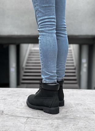 Ботинки timberland black fur черевики на меху9 фото