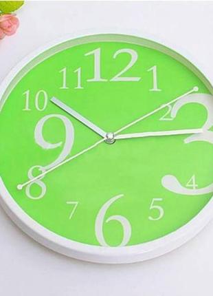 Настінні годинники класичні зелені салатові тихий хід