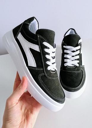 Замшевые кеды из натуральной замши серые подростковые