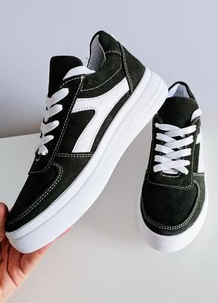 Замшевые кеды из натуральной замши серые подростковые