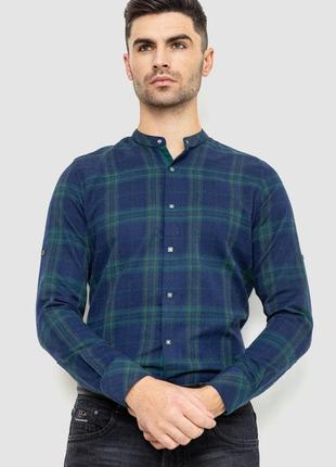 Рубашка мужская в клетку байковая, цвет зелено-синий, 214r102-36-178