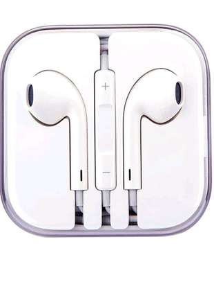 Білі навушники-гарнітура в стилі iphone earpods