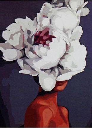 Картина по номерам "модель с цветком"1 фото